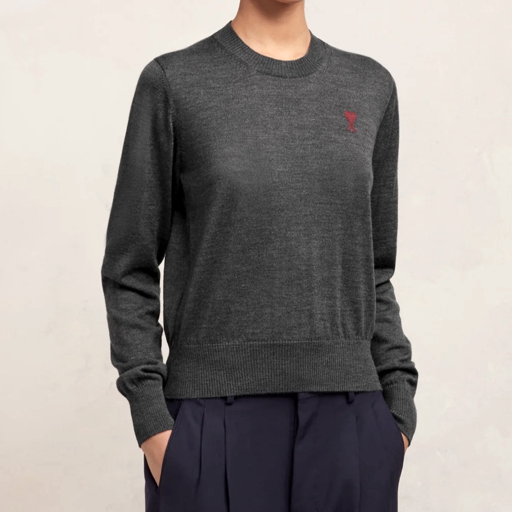 AMI Paris AMI DE COEUR Crew Neck Sweater 100% Wool